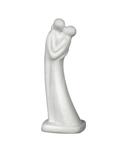 Statue porcelaine 16cm- COUPLE ENLACE