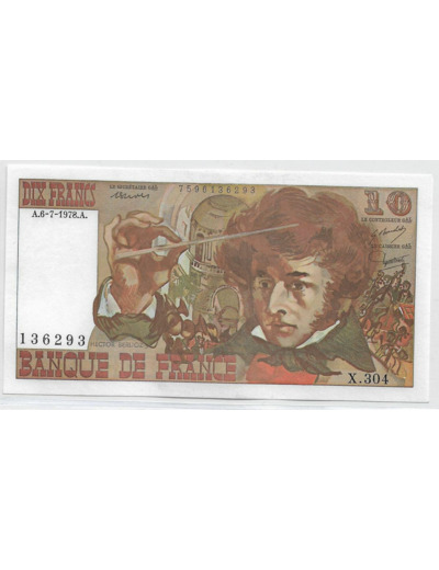 FRANCE 10 FRANCS BERLIOZ X.304 6-7-1978 SPL