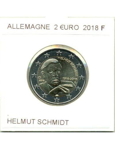 ALLEMAGNE 2018 F  2 EURO COMMEMORATIVE HELMUT SCHMIDT SUP