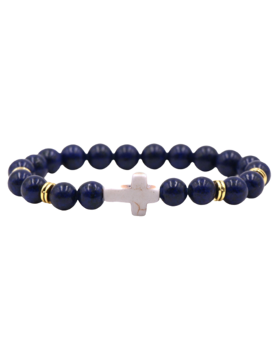 BRACELET élastique 8mm en pierre véritable- Lapis Lazuli