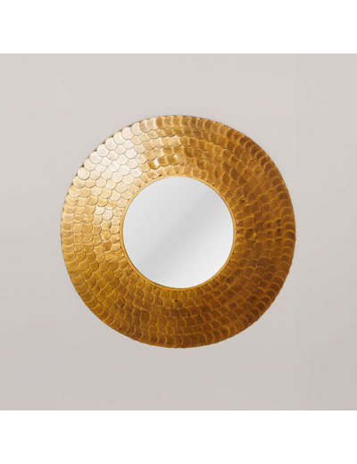 Miroir rond écailles doré 81x81x81cm