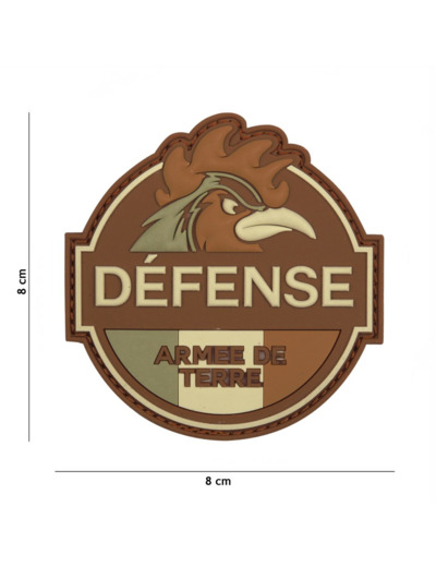 Patch 3D PVC  Défense Armée de Terre (marron)