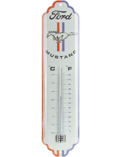 Thermomètre en métal - Ford Mustang - Design logo - Nostalgic Art