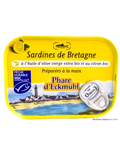 Sardines de Bretagne Huile d'Olive et Citron 135g