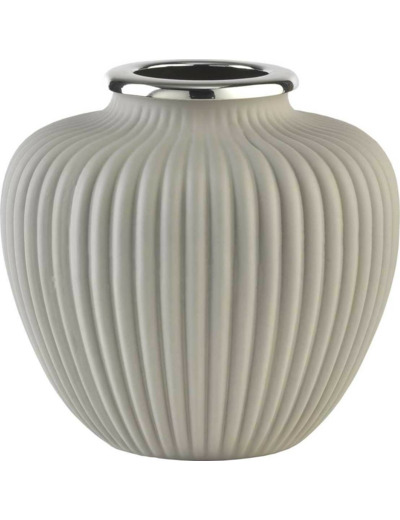 VASE EN VERRE COSTE L.20cm H.20cm