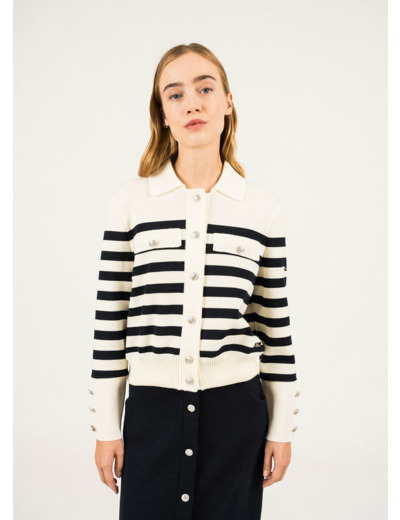 Gilet rayé en laine Rollet SAINT JAMES x Romain Brifault