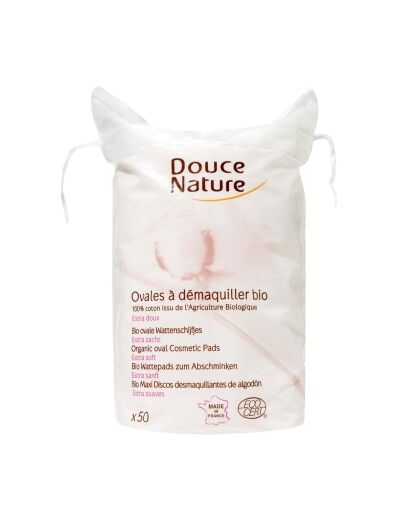 50 Ovales à démaquiller coton bio 50g