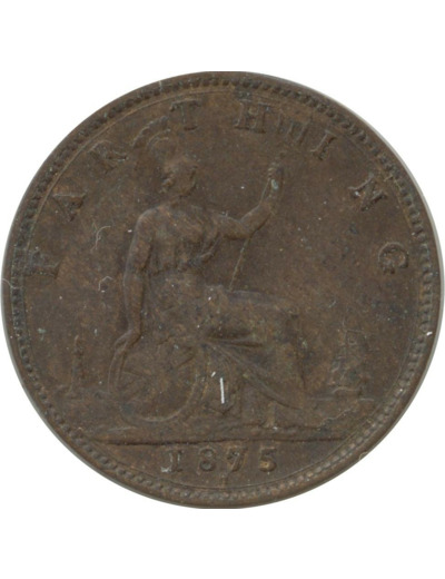 GRANDE BRETAGNE 1 FARTHING VICTORIA 1875 H TB+