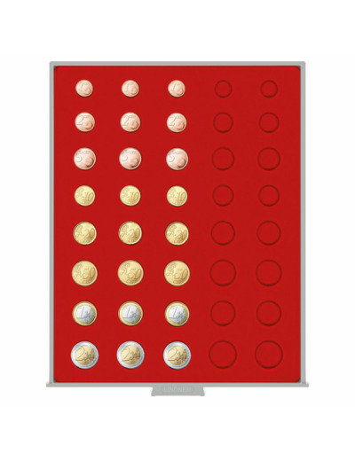 BOX MONNAIES STANDARD POUR 5 SERIES EURO COURANTES 2555 ROUGE