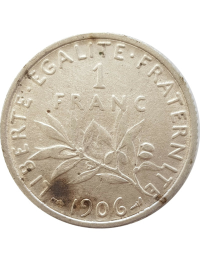 FRANCE 1 FRANC SEMEUSE 1906 TTB