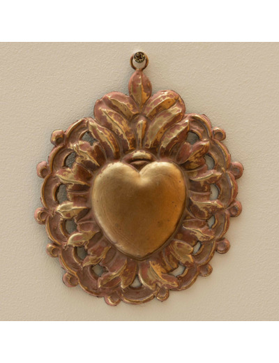 Ex-voto or patine rose 17x14cm