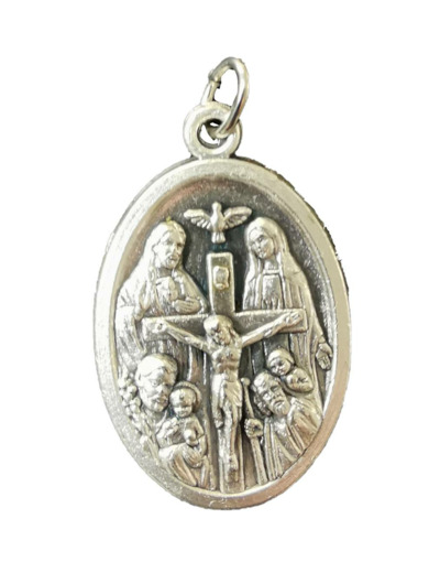 Médaille 22mm Ovale en métal argenté - FOUR WAY