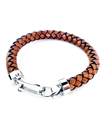 Bracelet Cuir Homme Acier Tendance