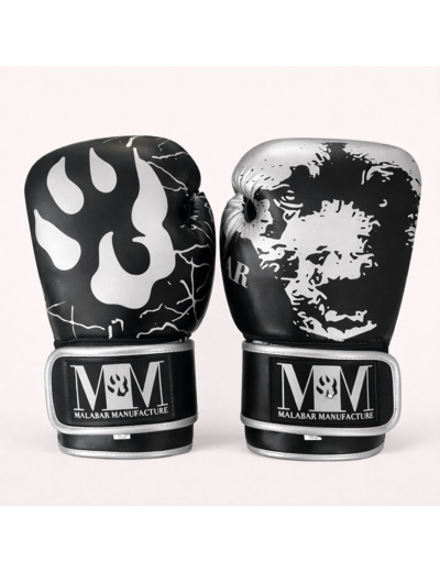 Gants de boxe noir argent