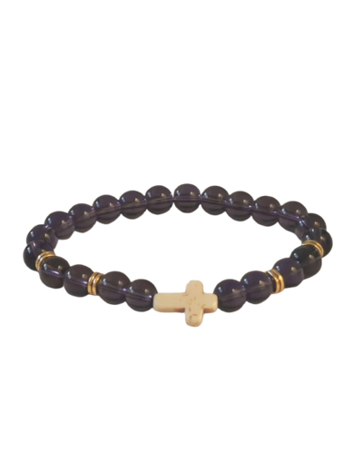 BRACELET élastique 8mm en pierre véritable- Améthyste