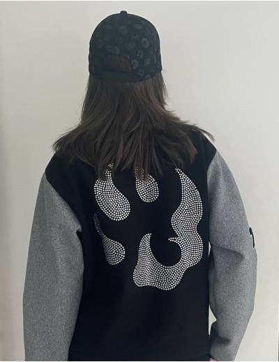 Teddy sportswear à strass – noir et gris  – Édition limitée