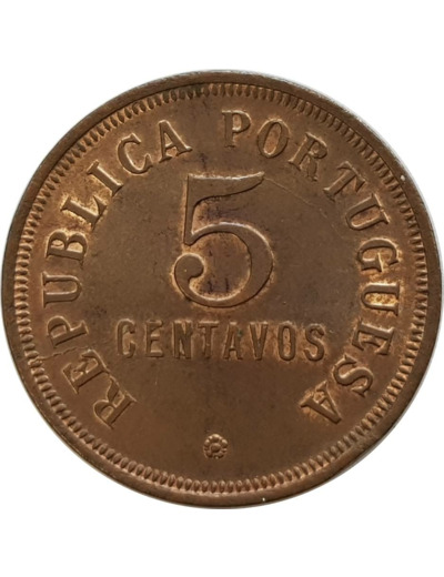 ANGOLA 5 CENTAVOS 1922 SUP- (W62) N3