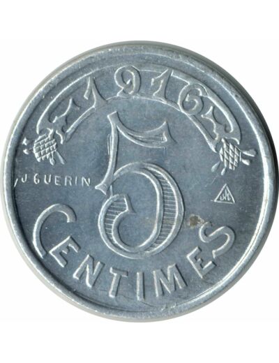 13 BOUCHES DU RHONE - MARSEILLE 5 CENTIMES 1916 TTB+