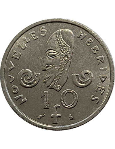 NOUVELLES HEBRIDES 10 FRANCS 1967 TTB+ (Lec29)