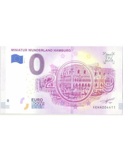 ALLEMAGNE 2018-5 MINIATUR WUNDERLAND BILLET SOUVENIR 0 EURO TOURISTIQUE NEUF