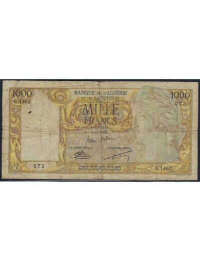 ALGERIE ET TUNISIE 1000 FRANCS 8-10-1954 E.1460 TB