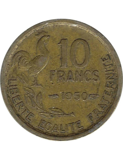 FRANCE 10 FRANCS GUIRAUD 1950 TTB