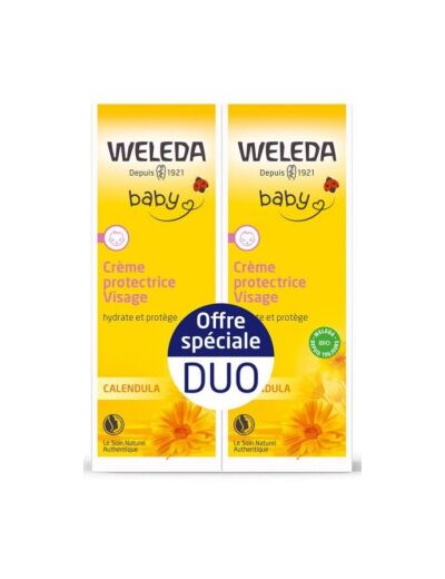 Lot de 2 Crème protectrice Visage bébé Calendula 2x50ml