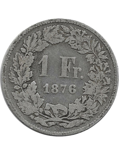 SUISSE 1 FRANC 1876 B TB