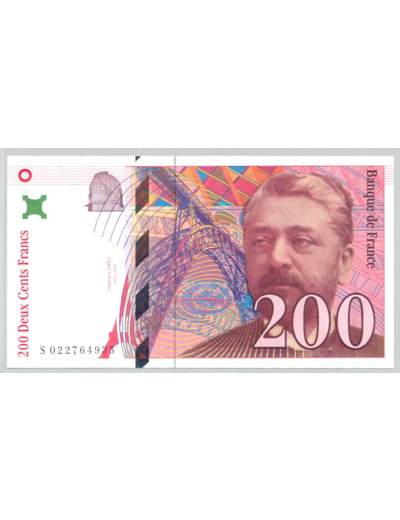 FRANCE 200 FRANCS EIFFEL 1996 Alphabet S 022764935 SPL