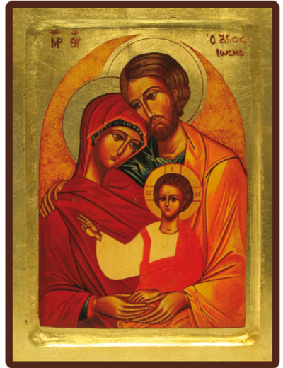 Icône dorée incurvée 14*18cm - STE FAMILLE