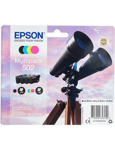 MultiPack Epson 502 (série Jumelle) - 4 cartouches