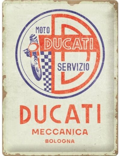 Plaque Rétro Ducati – Moto Servizio Meccanica - 30X40 cm