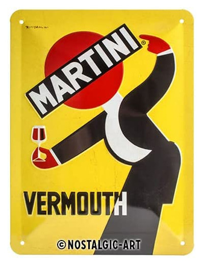 Plaque métal - Martini Vermouth - 20 x 15 cm - Nostalgic Art