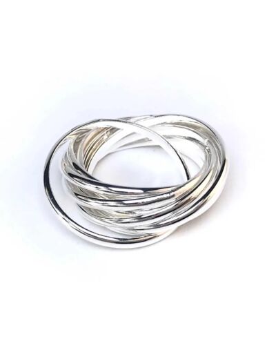 Bague Multi Anneau en Argent Rhodié