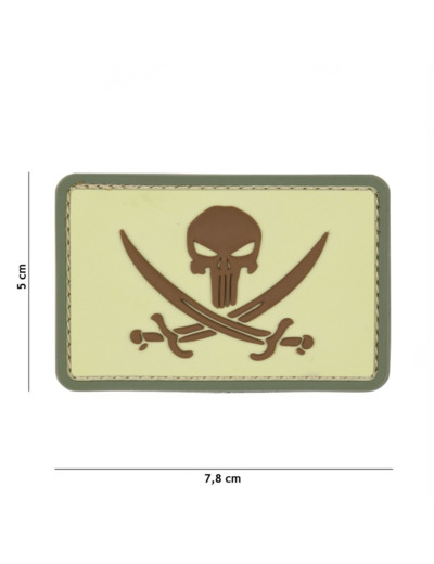 Patch 3D PVC  Punisher pirate (coyote)