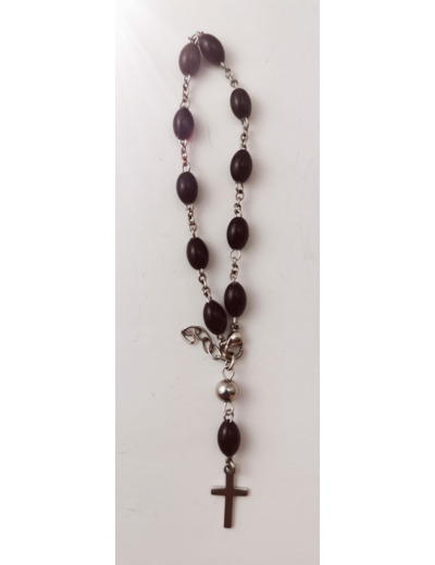 Dizainier Perles Acrylique Sur Chaine en Acier - NOIR