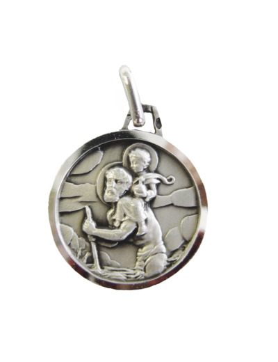 Médaille 14mm en Argent 925 - SAINT CHRISTOPHE