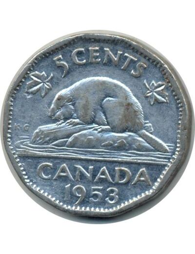 CANADA 5 CENTS ELISABETH II 1953 TTB+ (W 50)