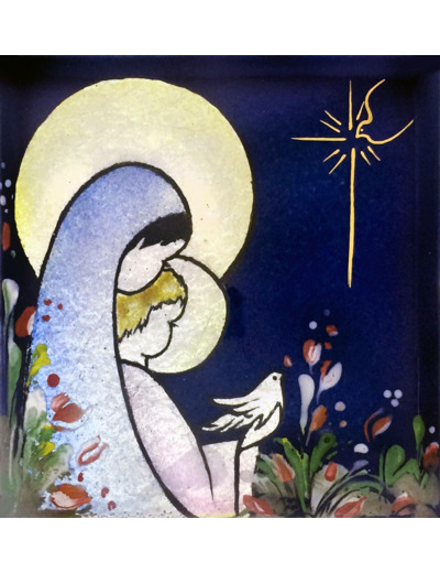 Vierge de la paix 8,1X8,1cm - EMAUX DU LIBAN