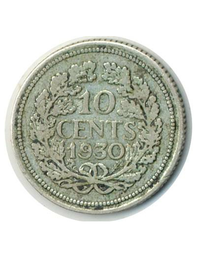 PAYS-BAS 10 CENTS 1930 WILHELMINA I TTB (W163)