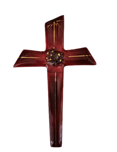 Croix de St Antoine rouge 12,4X7,6cm - EMAUX DU LIBAN
