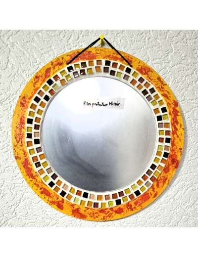 MON BEAU MIROIR – Bois, mosaïque & peinture (Ø 30 cm)