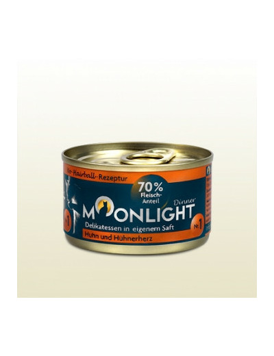 Moonlight "Poulet et coeur de poulet" pour chat - 80g