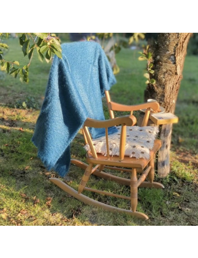 Plaid DOUCEUR - Bleu Paon