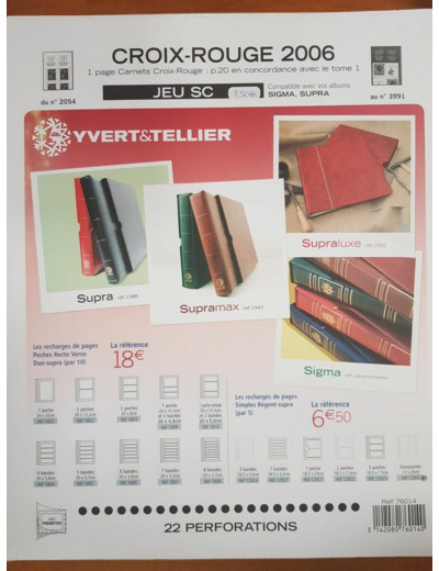 FEUILLE COMPLEMENTAIRE CROIX ROUGE SC 2006 (JEUX AVEC POCHETTE) YVERT ET TELLIER