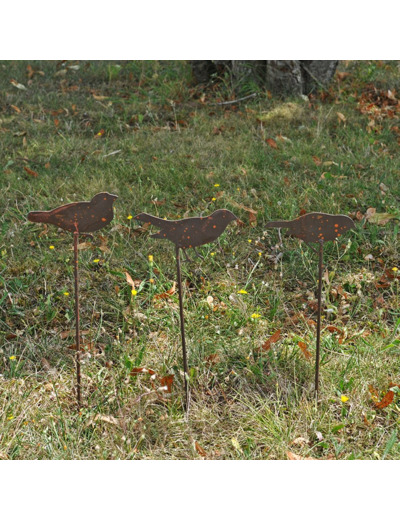 Set pique jardinière oiseaux 10x30 cm