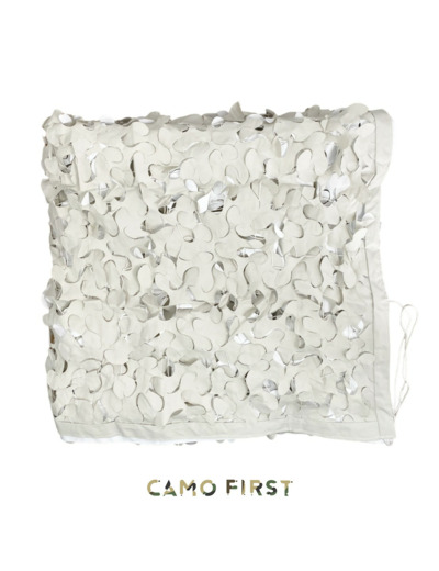 Filet de camouflage Camo First S-Cut snow camo 3D, brise-vue outdoor élégant