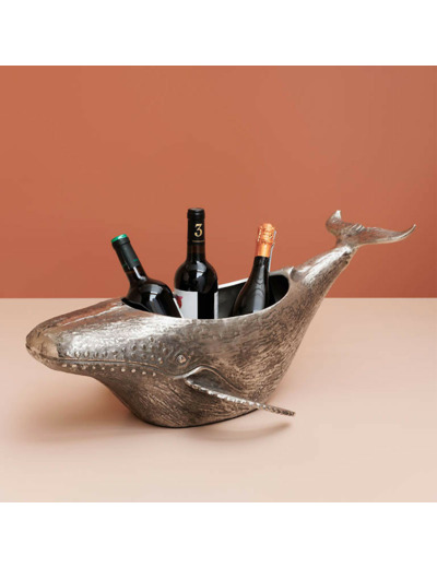 Grand Seau à glace Baleine Métal 70x40x28cm