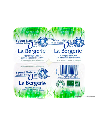 Yaourts de Brebis 0% Bio 4x120g