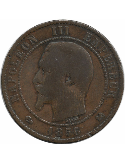 FRANCE 10 CENTIMES NAPOLEON III 1856 B TB